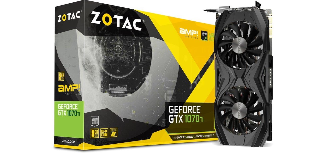 PCパーツ ZOTAC GTX 1070 Ti 8GM AMP Zotac Geforce GTX 1070 Ti AMP Edition 8GB GDDR5 - Karty